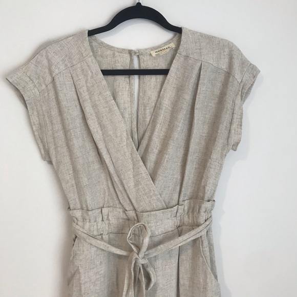 Monteau Pants - monteau cream wrap tie jumpsuit
